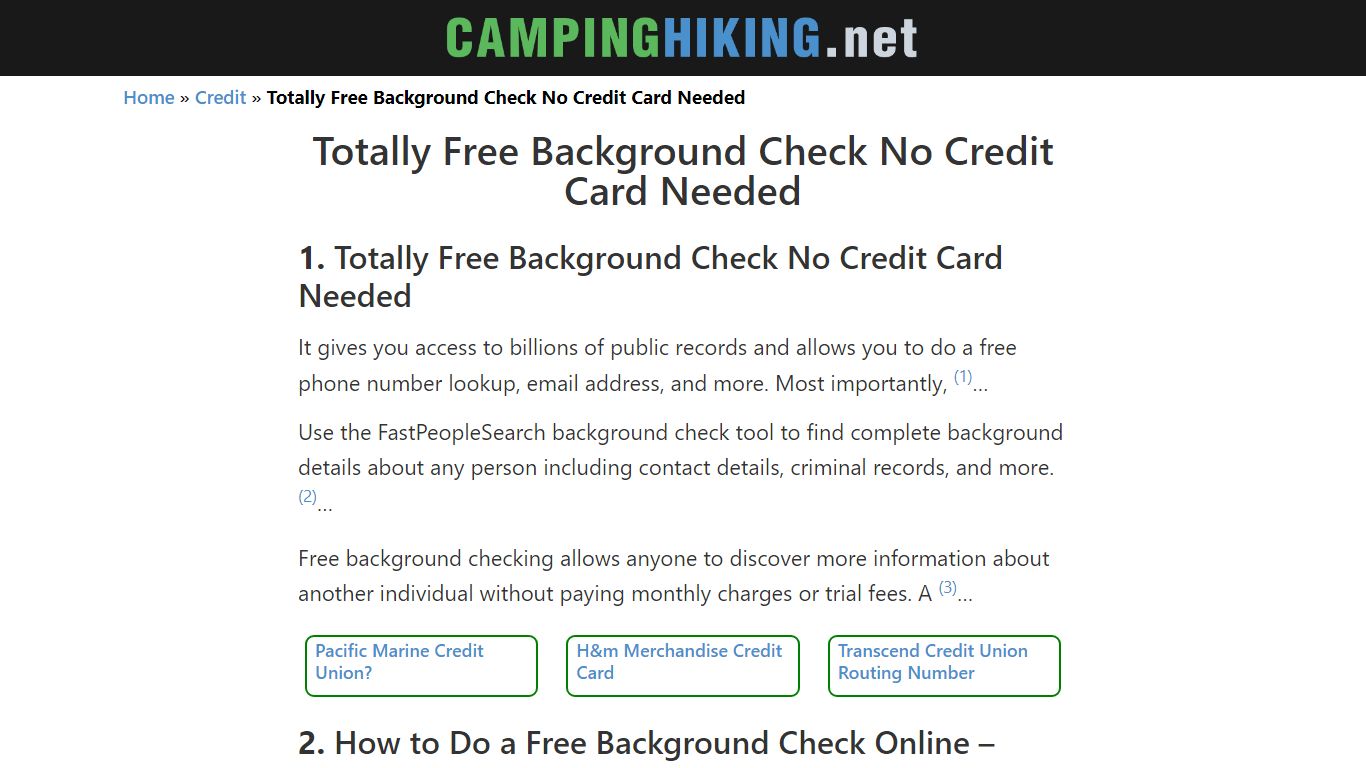 Totally Free Background Check No Credit Card Needed